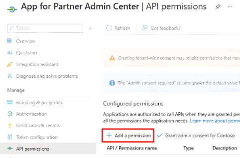 API permissions